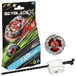 Beyblade X. Starter Pack Scythe Incendio 4-60T avec toupie de competition a rotation droite de type equilibre et lanceur. des 8 ans