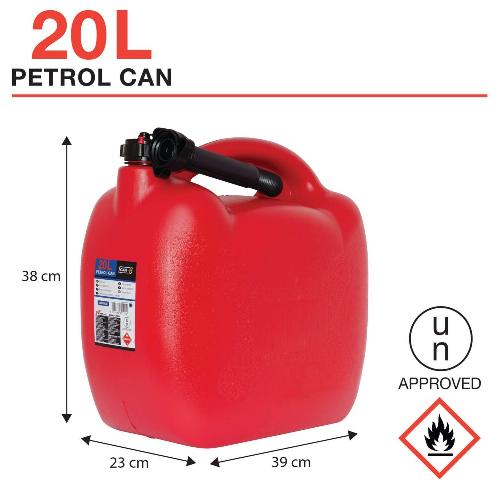 Jerrican Pour Liquide Auto-moto Bidon a carburant - Homologue EU - 20L rouge