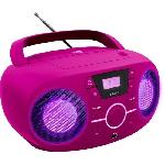 Baladeur - Lecteur Cd - Cassette BIGBEN CD61RSUSB Lecteur Radio Cd Portable Usb Rose + Speakers Lumineux