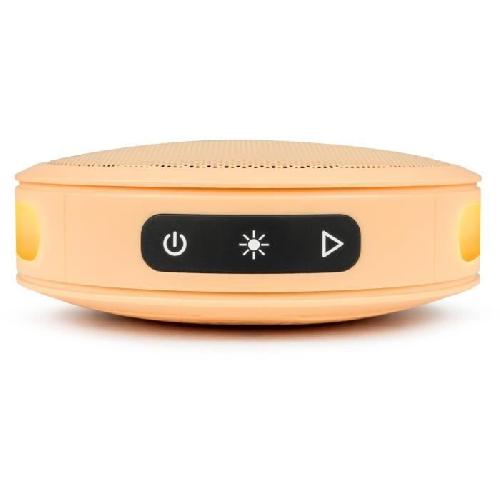 Enceinte - Haut-parleur Nomade - Portable - Mobile - Bluetooth BIGBEN Party - Enceinte Bluetooth ronde avec dragonne et effets lumineux - 15W - Orange Pastel