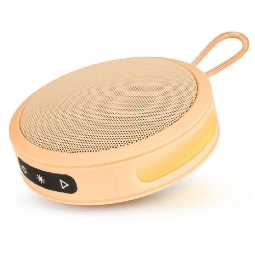 Enceinte - Haut-parleur Nomade - Portable - Mobile - Bluetooth BIGBEN Party - Enceinte Bluetooth ronde avec dragonne et effets lumineux - 15W - Orange Pastel