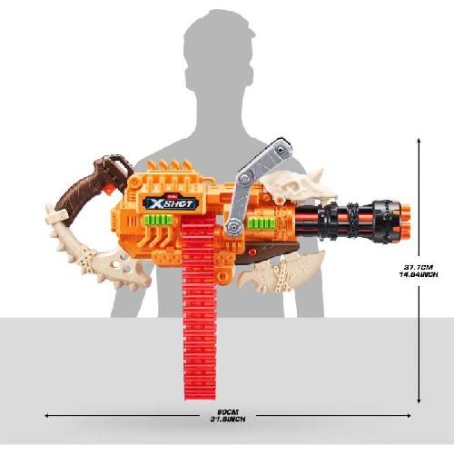 Arme Fictive - Baton - Epee - Baguette Blaster a Ceinture - ZURU - XSHOT Insanity HorrorFire Dread Hammer - Blaster avec ceinture de 35 flechettes et portee de 30 metres