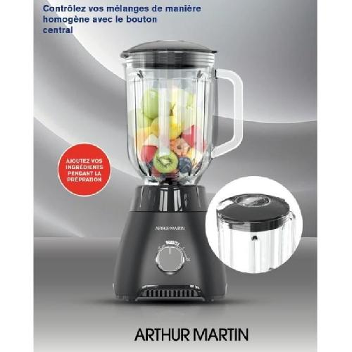 Blender Blender - ARTHUR MARTIN - AMPB40 -Bol en verre gradue 1.5L - 400W - 2 vitesses + pulse - Gris