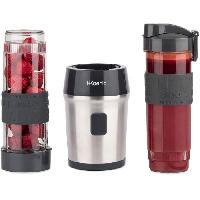 Blender Mini blender avec gourdes incluses - HKoeNIG - SMOO9 - 570 ml - 300 W - Sans BPA - Noir