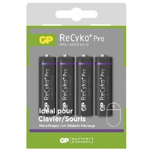 Blister de 4 piles rechargeables -Clavier et Souris- Recyko LR6-AA 1800mAh - GP Batteries