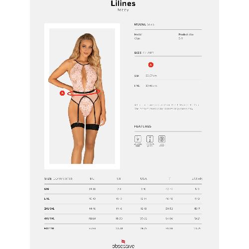 Body Body avec Jarretelles Lilines - Femme - L-XL - beige