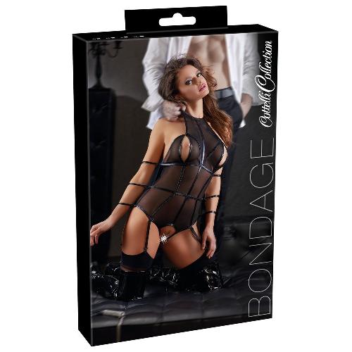 Body Bondage Ouvert avec Triple Contraintes noir - M