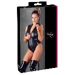 Body noir effet mouille avec zip taille L