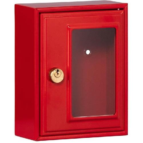 Armoire - Boite A Cle Boite d'urgence - BURG-WACHTER - Modele 6161 - 167 x 130 x 64 mm - Marteau inclus - Metal rouge