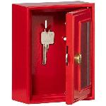 Armoire - Boite A Cle Boite d'urgence - BURG-WACHTER - Modele 6161 - 167 x 130 x 64 mm - Marteau inclus - Metal rouge
