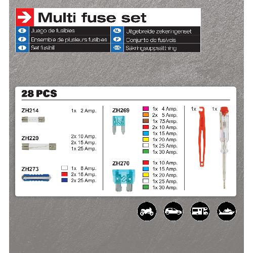 Fusibles pour auto ATO Boite De Fusibles + Accessoires 28 Pieces dont 10A