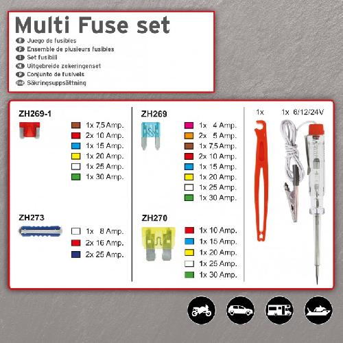 Fusibles pour auto ATO Boite De Fusibles + Accessoires 29 Pieces dont 10A - Swiss Drive