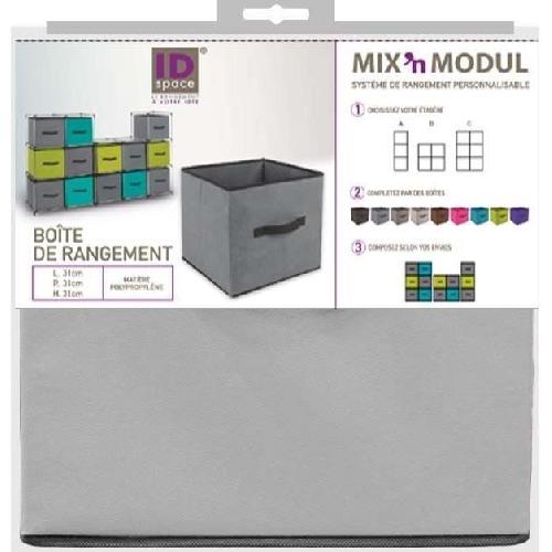 Boîte de rangement/tiroir pour meuble en tissu - 31 x 31 cm - Gris