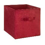 Boite de rangement-tiroir pour meuble en tissu 31x31 cm - Velours Rouge