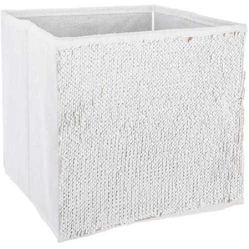 Boite de rangement-tiroir pour meuble en tissu Sequin - Or et blanc