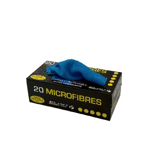 Eponge - Peau De Chamois - Microfibre - Chiffon Boite Devidoir 20 Microfibres 23.5X23.5Cm