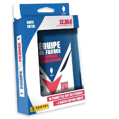 Jeu De Stickers Boîte métal avec 10 pochettes + 2 cartes édition limitée - PANINI - JO 2024 Equipe de France