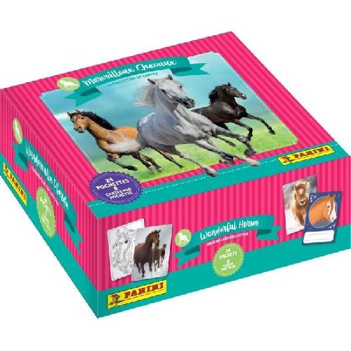 Jeu De Stickers Boîte stickers - PANINI - Collection de cartes pour les fans de chevaux - Contient 24 pochettes de 8 cartes