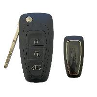 Boitier - Coque De Cle - Telecommande Coque Ford 3 Boutons Lame Retractable Fraisee - KEYSKAR