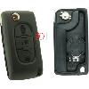 Boitier - Coque De Cle - Telecommande PSA378P - Coque compatible Peugeot Citroen 3 boutons