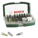 Accessoire - Consommable Machine Outil Boitier d'embouts de vissage courts avec code couleur 31 pieces et 1 porte-embout - BOSCH