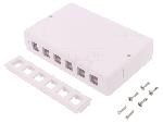 Cable - Connectique Pour Peripherique Boitier mural RJ45 femelle X6 Keystone - blanc