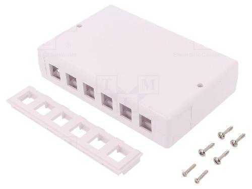Cable - Connectique Pour Peripherique Boitier mural RJ45 femelle X6 Keystone - blanc