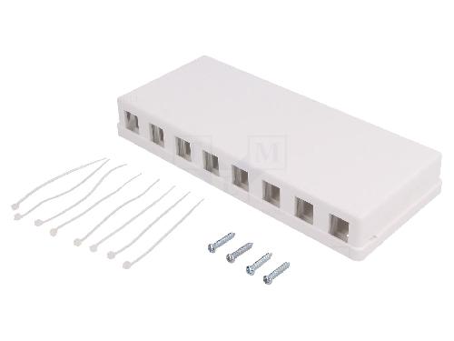 Cable - Connectique Pour Peripherique Boitier mural RJ45 femelle X8 Keystone - blanc