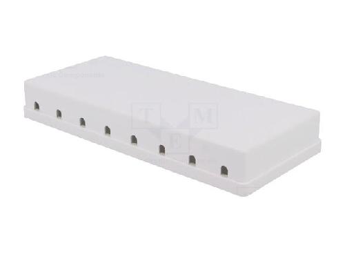 Cable - Connectique Pour Peripherique Boitier mural RJ45 femelle X8 Keystone - blanc