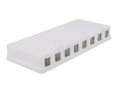 Cable - Connectique Pour Peripherique Boitier mural RJ45 femelle X8 Keystone - blanc