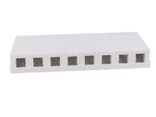 Cable - Connectique Pour Peripherique Boitier mural RJ45 femelle X8 Keystone - blanc