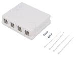 Cable - Connectique Pour Peripherique Boitier murale Keystone RJ45 femellle X4 - blanc