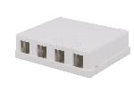 Cable - Connectique Pour Peripherique Boitier murale Keystone RJ45 femellle X4 - blanc