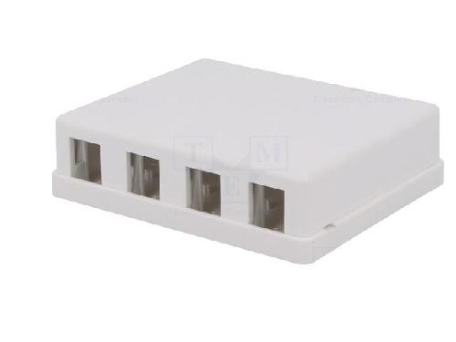 Cable - Connectique Pour Peripherique Boitier murale Keystone RJ45 femellle X4 - blanc