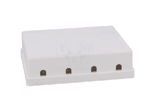 Cable - Connectique Pour Peripherique Boitier murale Keystone RJ45 femellle X4 - blanc