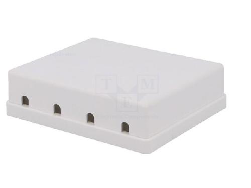 Cable - Connectique Pour Peripherique Boitier murale Keystone RJ45 femellle X4 - blanc