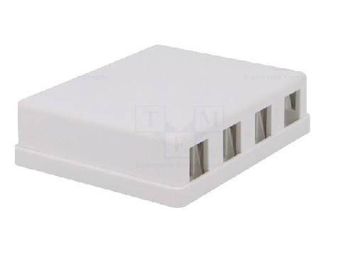 Cable - Connectique Pour Peripherique Boitier murale Keystone RJ45 femellle X4 - blanc