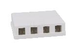Cable - Connectique Pour Peripherique Boitier murale Keystone RJ45 femellle X4 - blanc