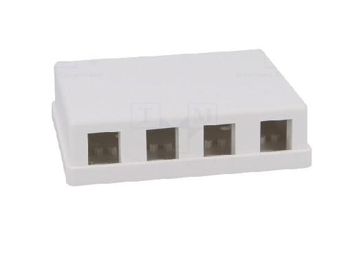 Cable - Connectique Pour Peripherique Boitier murale Keystone RJ45 femellle X4 - blanc