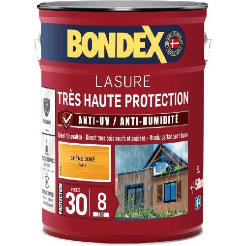 Peinture - Vernis - Traitement (lasure - Effets Decoratifs) BONDEX - Lasure 8 ans - Indice 30 - Chene Dore - Satin - 5L