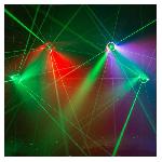 BOOMTONEDJ CYCLONE LZR - Jeu de lumieres a LED avec Laser vert multipoints et effet multifaisceaux tournant