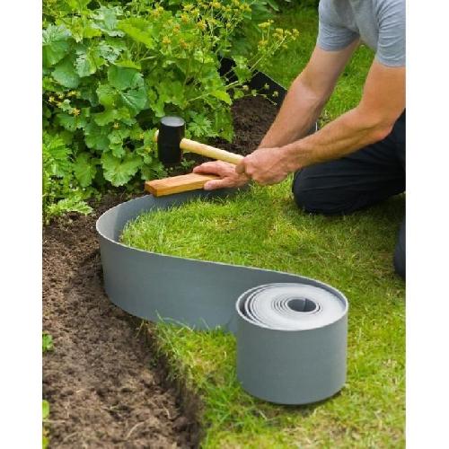 Bordure Bordure de jardin en polyéthylene gris H7.5 cm x 10 m - NATURE