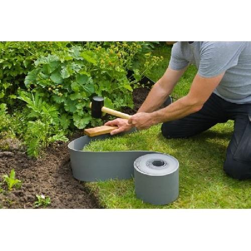Bordure Bordure de jardin en polyéthylene gris H7.5 cm x 10 m - NATURE