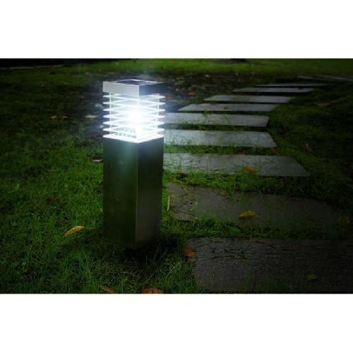 Balise - Borne Solaire Borne solaire en inox - Gris - GALIX - 1 LED - 25 Lumens - 8h d'eclairage