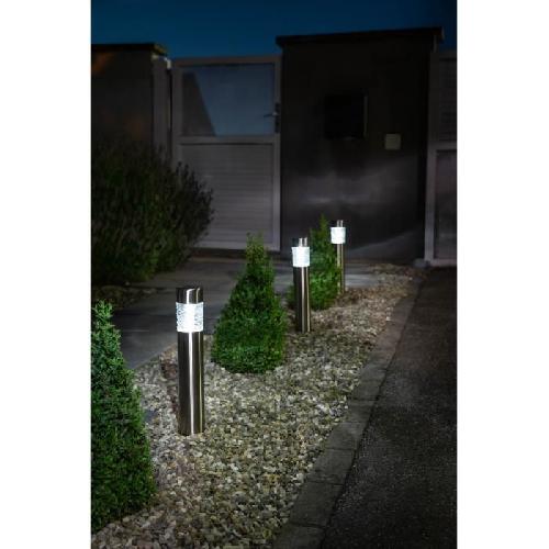 Decoration Lumineuse Borne solaire inox - GALIX - 0.13W - 10 Lumens - 8h d'éclairage - 1 LED blanche