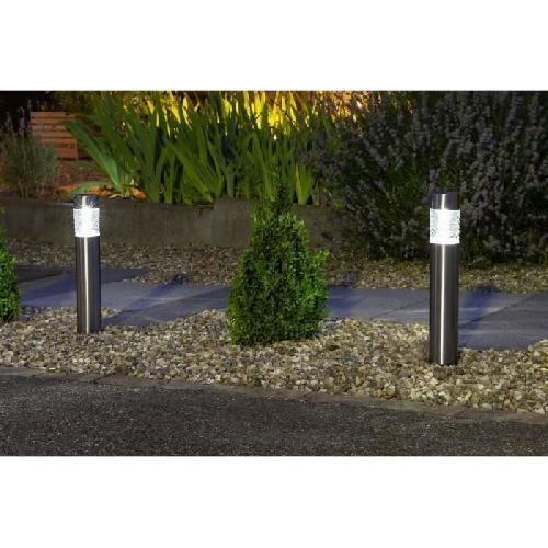 Decoration Lumineuse Borne solaire inox - GALIX - 0.13W - 10 Lumens - 8h d'éclairage - 1 LED blanche