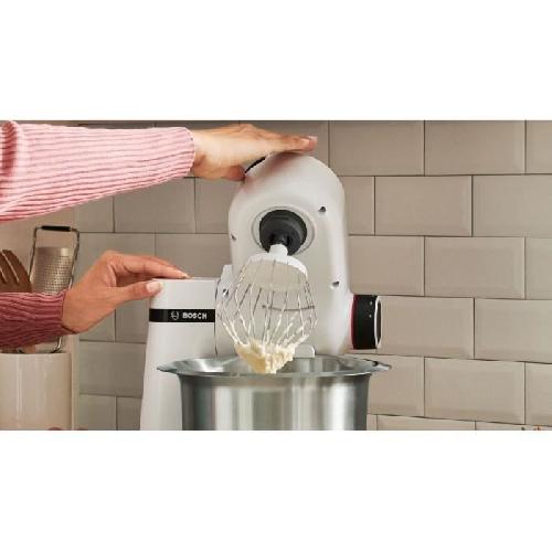 BOSCH Kitchen machine Serie 2 blanc -700W - Bol melangeur inox 3.8 L - Fouet - Crochet petrisseur - Blender