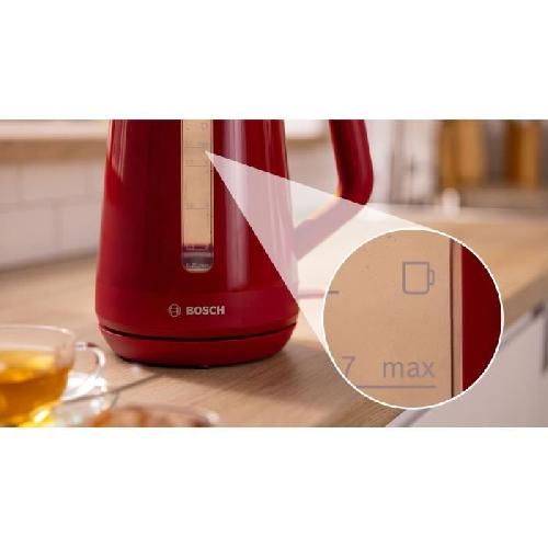 Bouilloire Electrique Bouilloire - BOSCH - TWK1M124 MyMoment - Rouge - capacité 1.7L - base 360° - filtre anti-calcaire