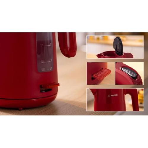 Bouilloire Electrique Bouilloire - BOSCH - TWK2M164 MyMoment - Rouge Mate - indicateur de tasses - niveau d'eau visible