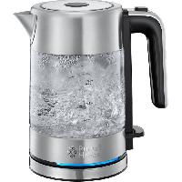 Bouilloire Electrique Bouilloire en Verre - RUSSELL HOBBS - Compact Home - 0.8 L - 2200 W - Économie d'énergie - Éclairage LED - Ouverture automatique